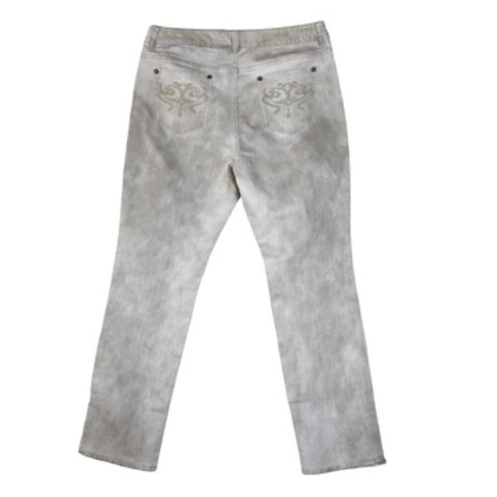 Chico’s Platinum Jeans 2.5 Straight Light Wash Y2K Western Embossed Pockets